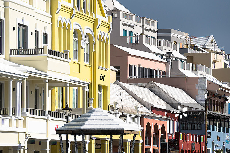 百慕大汉密尔顿前街建筑特写图片素材