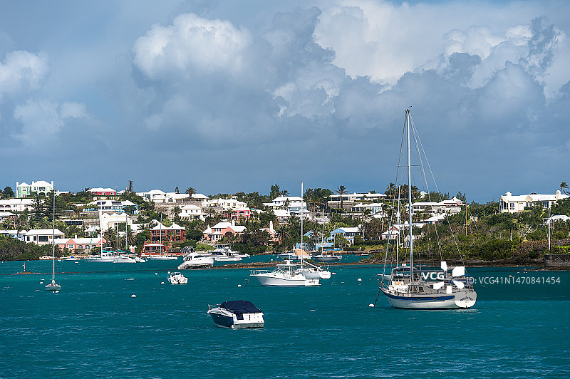 汉密尔顿附近的高端岛屿住宅，百慕大图片素材