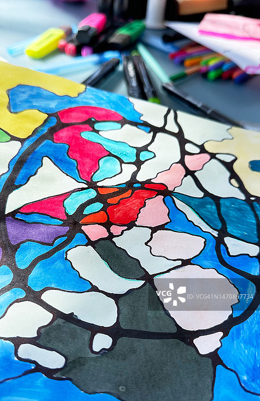 神经图形系统绘画图片素材