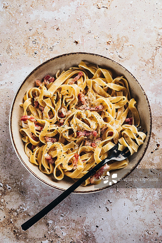 卡邦尼宽面图片素材