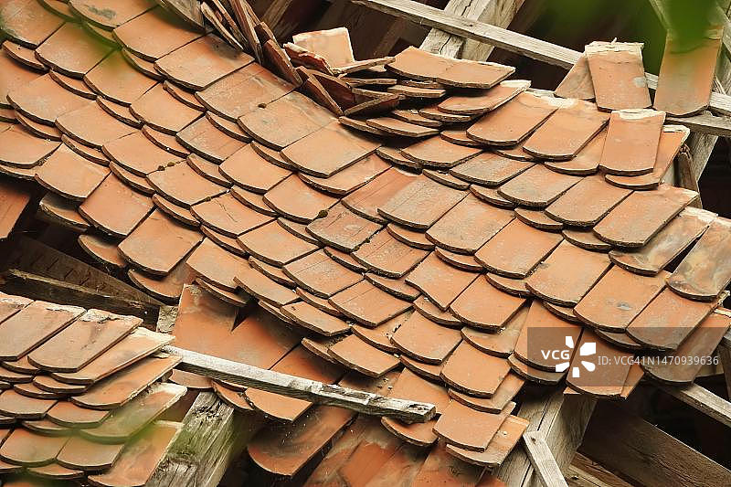 破损的屋顶，德国图片素材