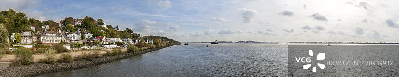 德国汉堡布兰肯尼泽的易北河图片素材