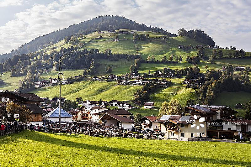 奥地利蒂罗尔州库夫施泰因地区的尼德劳图片素材