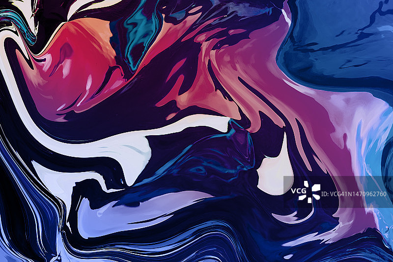 潮流炫彩品红、紫罗兰和蓝色油漆纹理抽象背景图片素材