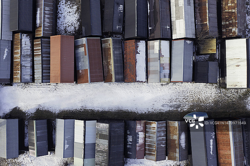 冬季的旧船库图片素材