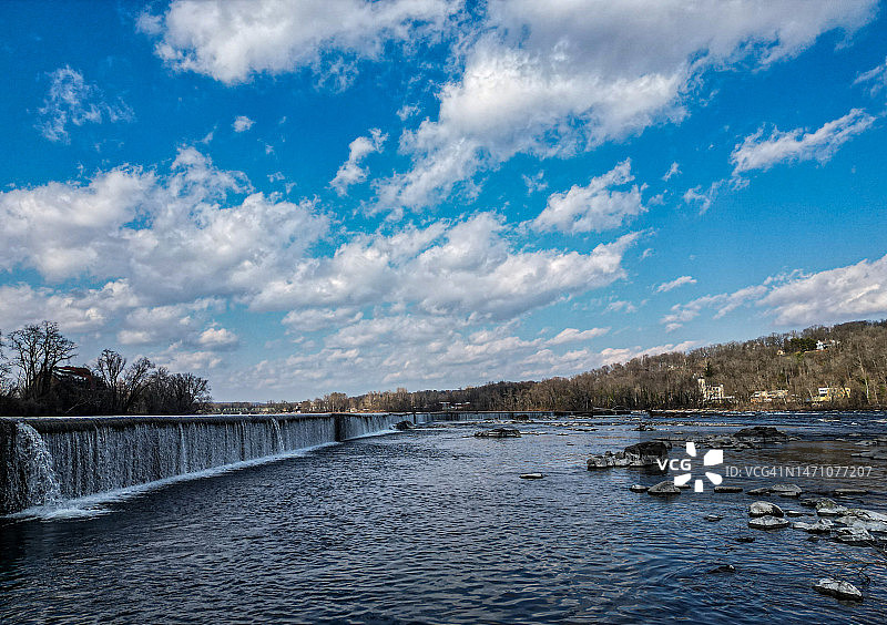 新希望镇附近特拉华河上的水坝图片素材