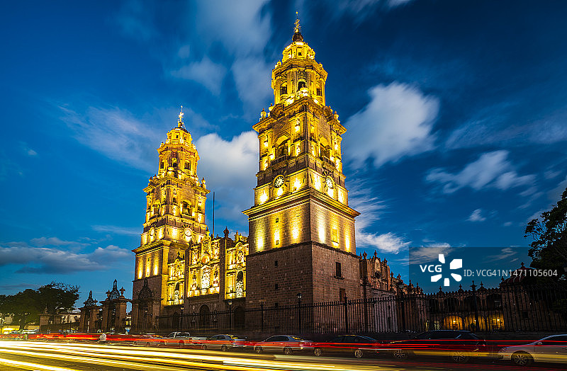 墨西哥米却肯州莫雷利亚大教堂图片素材