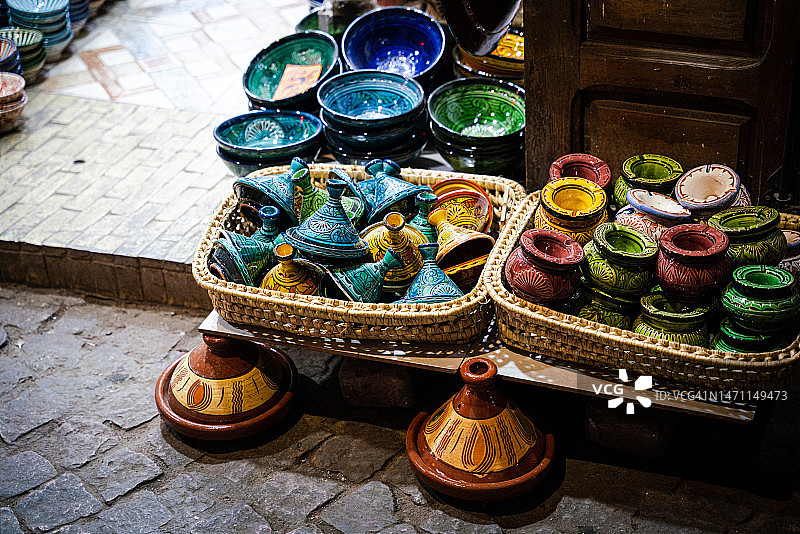 马拉喀什的塔吉锅图片素材
