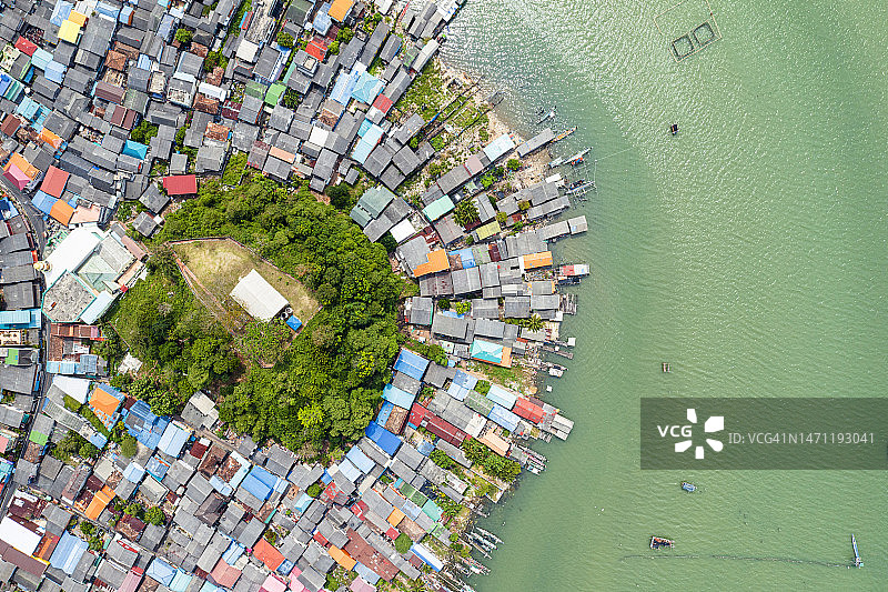 渔村航拍景色图片素材