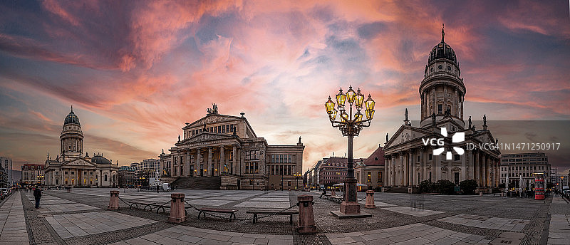 柏林宪兵广场日落美景（德国）图片素材