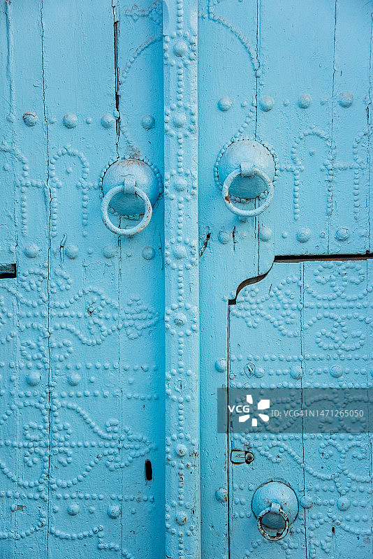 突尼斯华丽的门图片素材