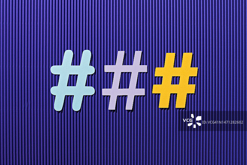 彩色社交媒体话题标签纸艺图片素材