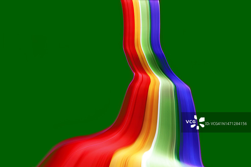 彩色背景上的有机光绘彩虹图案图片素材