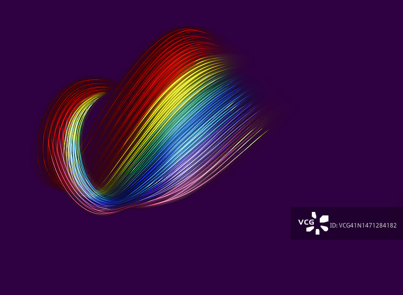 彩色背景上的有机光绘彩虹图案图片素材