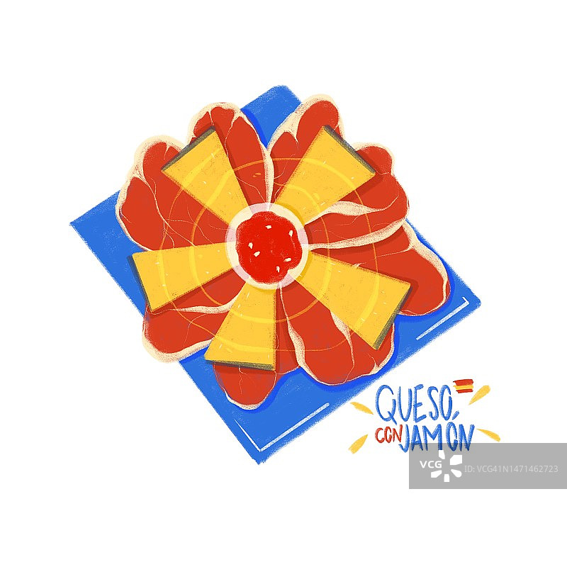 西班牙火腿奶酪小吃图片素材