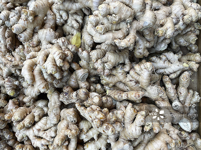 当地市场姜根的完整画面图片素材