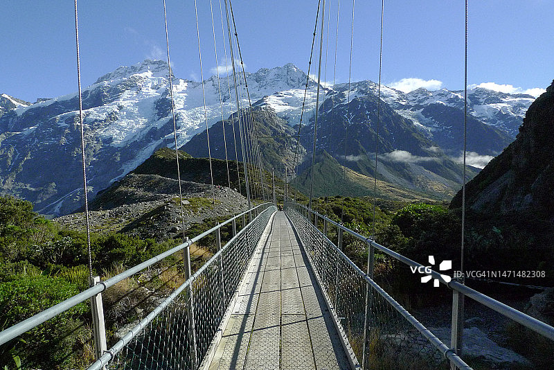 库克山国家公园的桥梁 | 新西兰图片素材