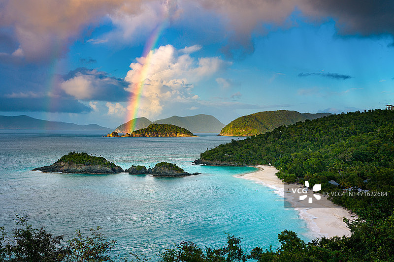 特朗克湾彩虹图片素材