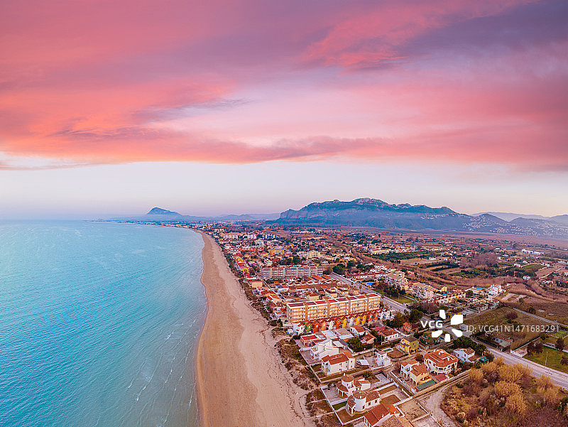 拉斯马里纳斯海滩无人机航拍图片素材