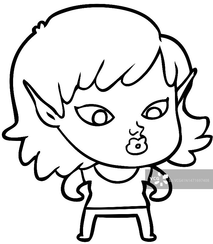 漂亮的卡通精灵女孩图片素材