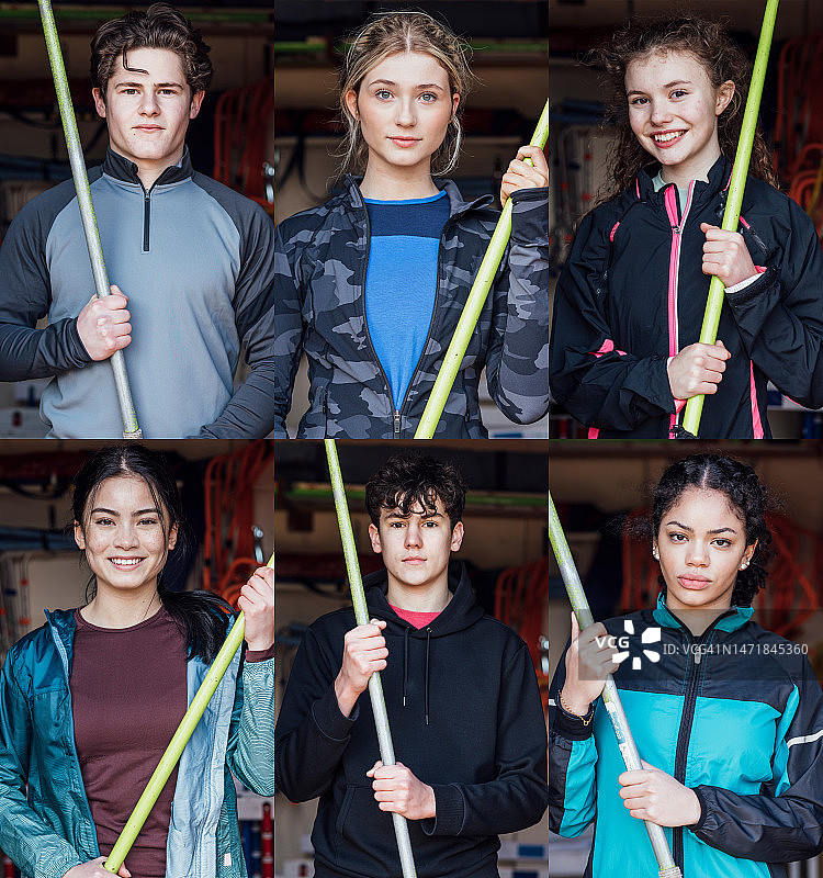 青少年运动员拼贴图片素材