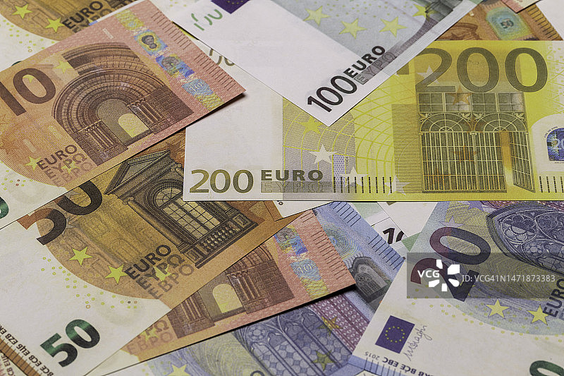 欧盟货币特写图片素材