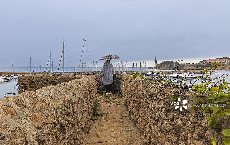 观看海港的降雨图片素材