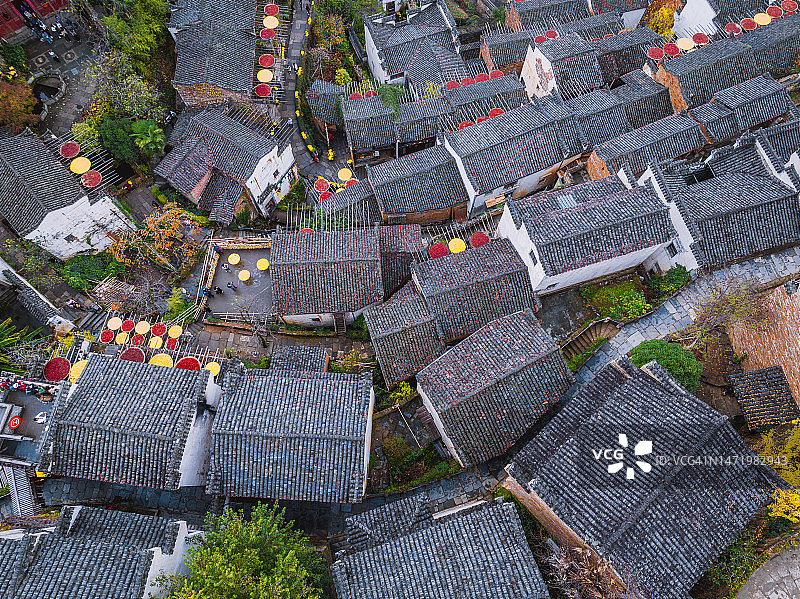 中国古老村庄的住宅建筑图片素材