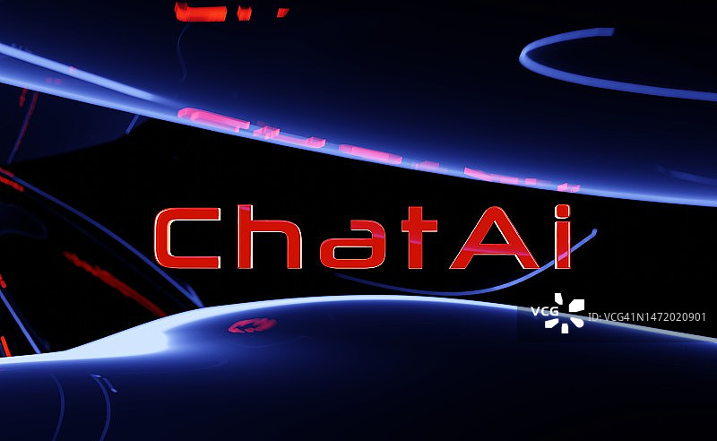 具有复制空间的AI聊天人工智能，3D渲染图片素材