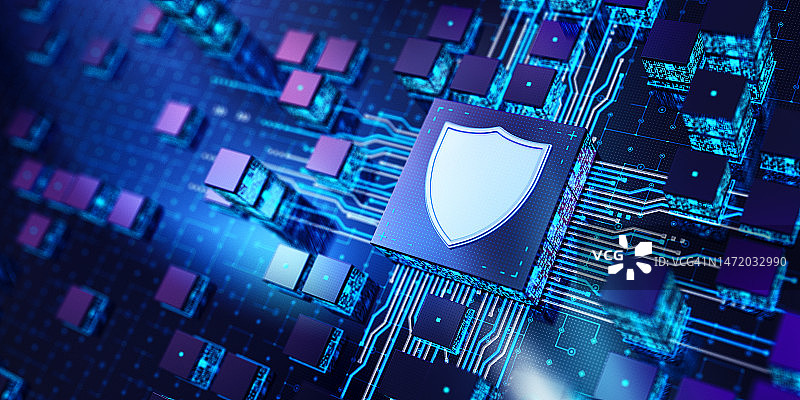 CPU概念盾牌图片素材