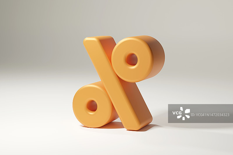 带有复制空间的百分比符号3D渲染图片素材