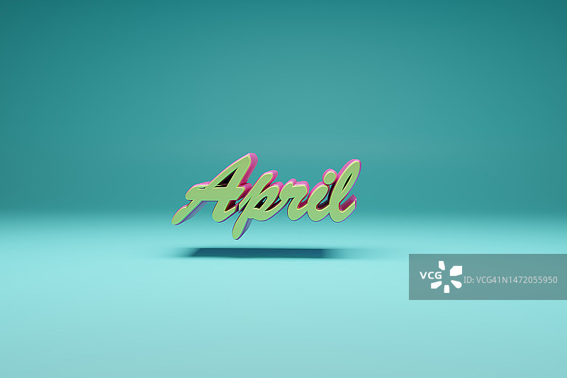 带复制空间的四月，3D渲染图片素材