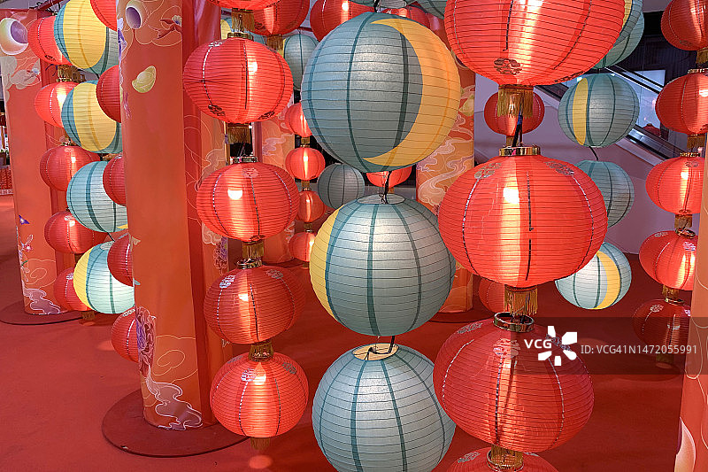 中国新年节日彩色灯笼装饰图片素材