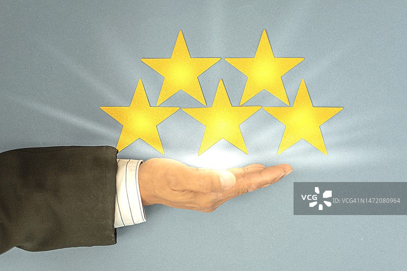 五星好评金星概念图片素材