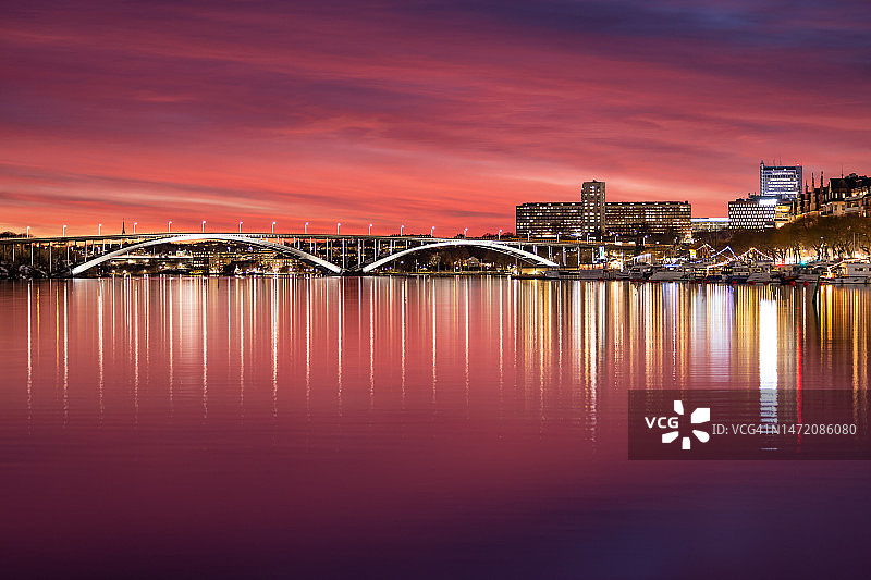 斯德哥尔摩日落，瑞典图片素材