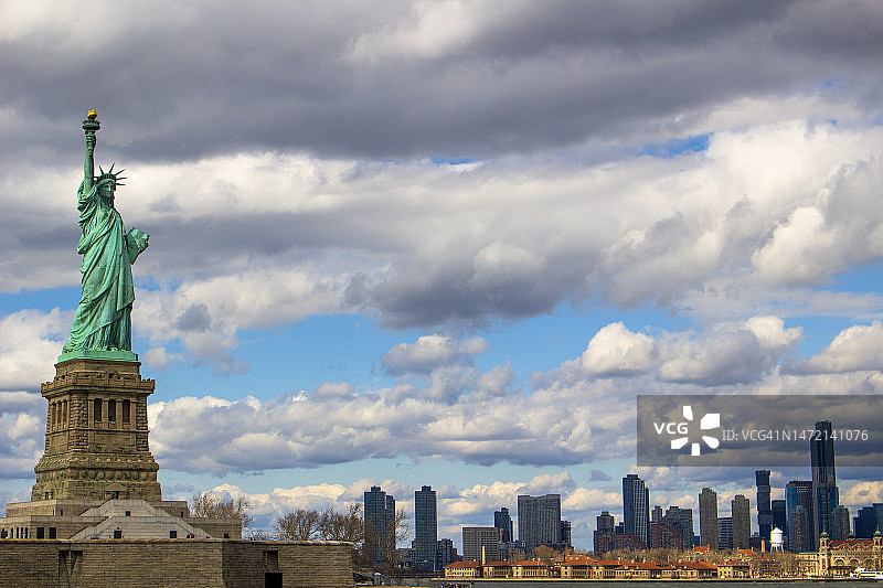 自由女神像，埃利斯岛和新泽西州纽瓦克图片素材