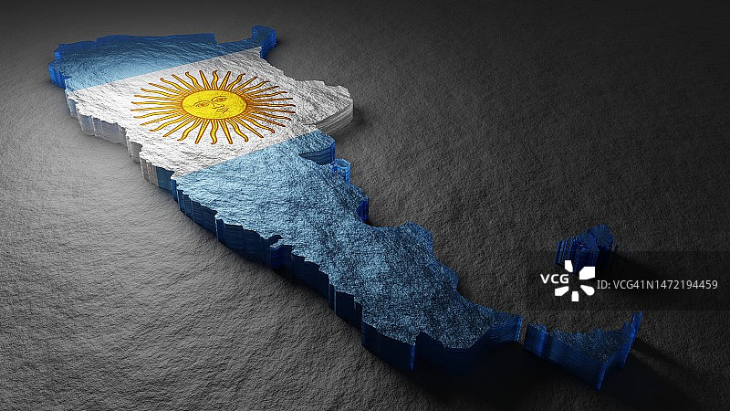 阿根廷地图和旗帜图片素材