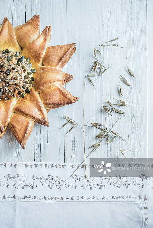 向日葵籽手工乡村面包图片素材