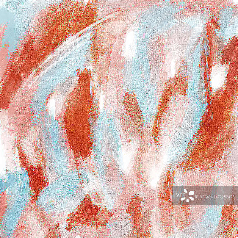 白色背景上的粉橙色条纹纹理笔触抽象油画图片素材