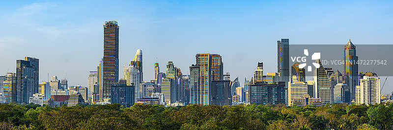 泰国曼谷是隆区伦披尼公园全景图图片素材