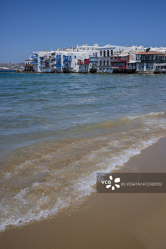 米科诺斯老城区的传统建筑图片素材