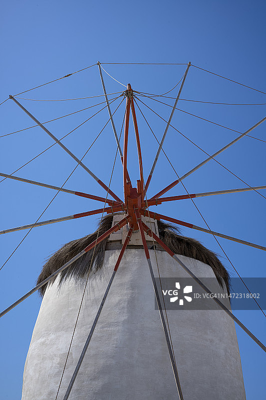 米科诺斯老城的面粉厂图片素材