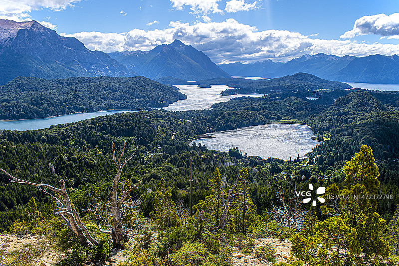 阿根廷内格罗河省巴里洛切：从坎帕纳里奥山俯瞰全景图片素材