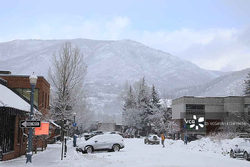 科罗拉多州阿斯彭市中心街道图片素材