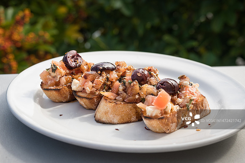 百慕大汉密尔顿餐厅的意式烤面包图片素材