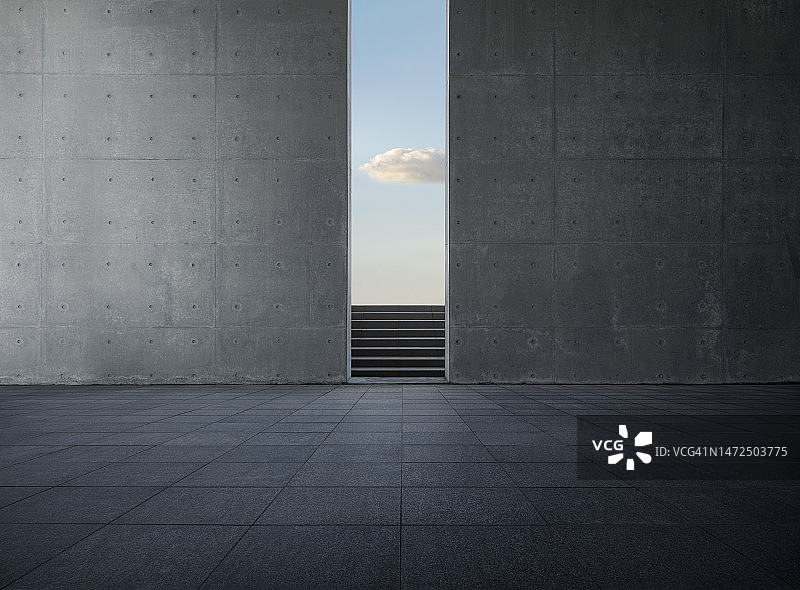 混凝土墙上的开口，阳光背景图片素材