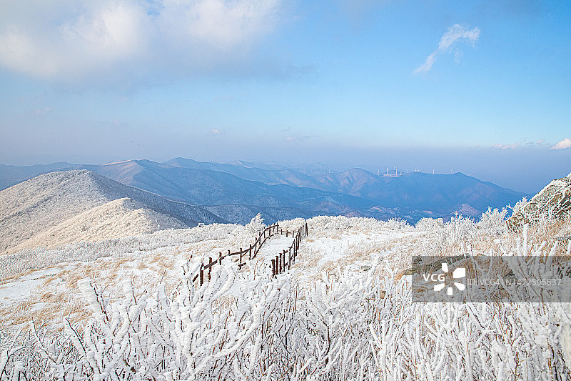 江原道旌善郡咸白山雪景图片素材