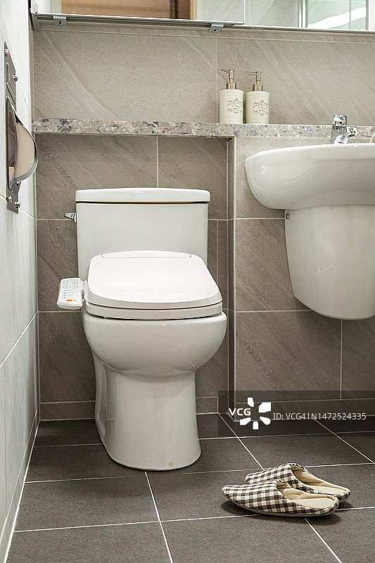 浴室的马桶和水槽图片素材