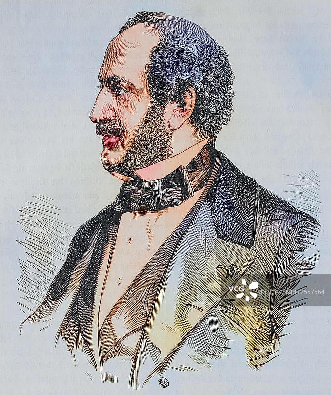 法国外交部长阿尔弗雷德·安托万·阿热诺尔·德·格拉蒙公爵，1870年图片素材