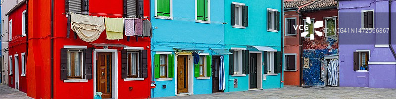 意大利威尼斯布拉诺彩色房屋图片素材